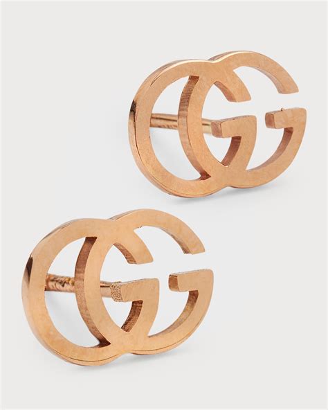 small gucci earrings gold|18k gold running g stud earrings.